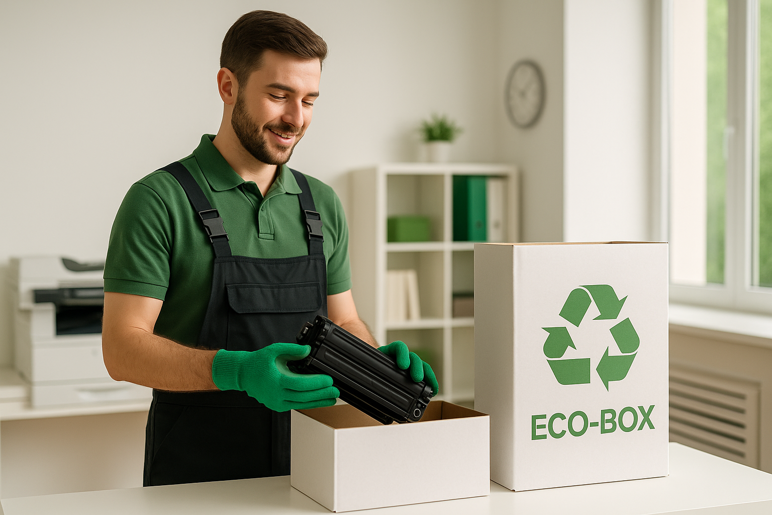 Ritiro e smaltimento certificato di toner esausti con eco-box aziendale